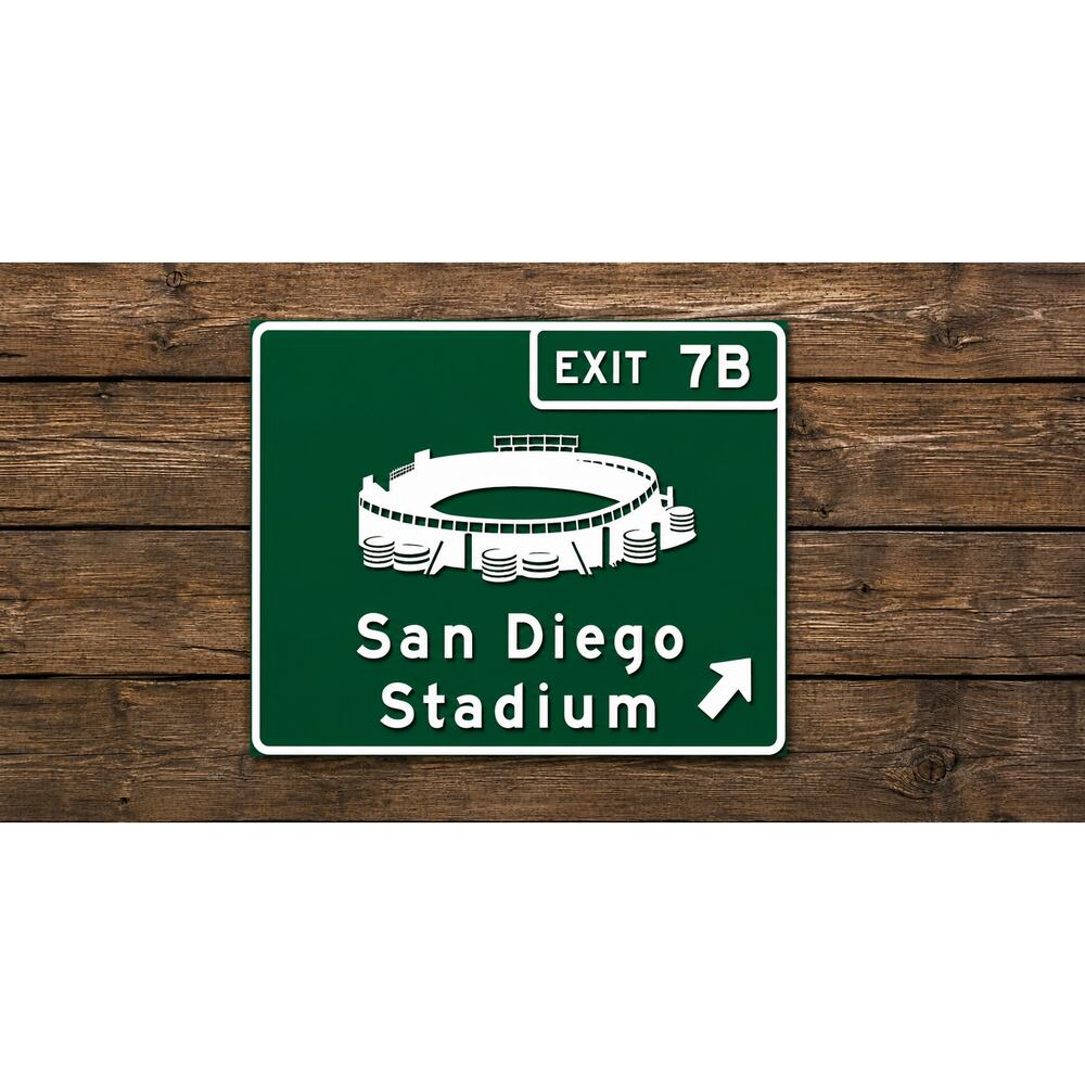 San Diego Stadium Exit Road Sign California Baseball Football Chargers Padres